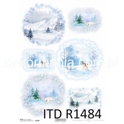 Papier ryżowy A4 R1484  zima